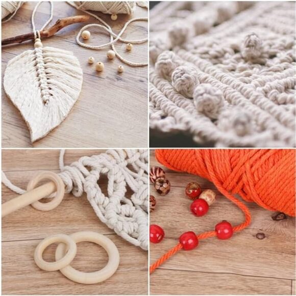 Macrame Kits for Adults Beginners, DIY Macrame Plant Hanger Kit Macrame Supplies - Picture 4 of 14
